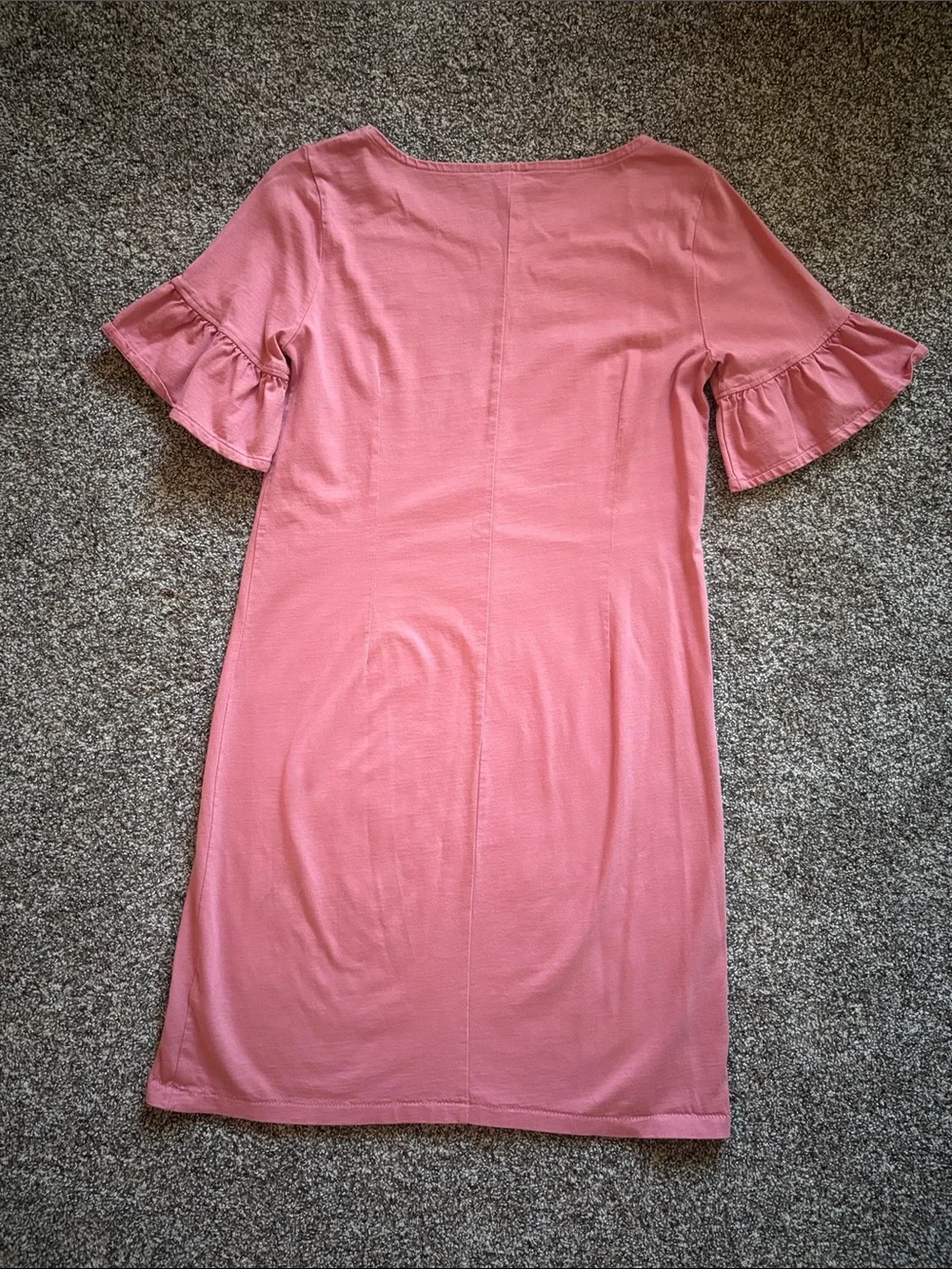 J. Crew Rose Pink Ruffle Sleeve Shift Dress